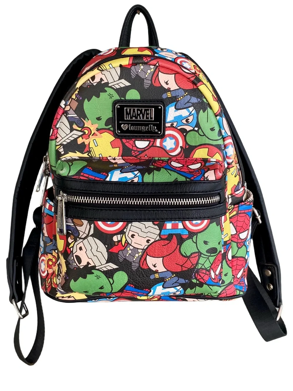 LOUNGEFLY MARVEL Avengers Chibi Mini Backpack Multi-color